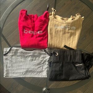 Bebe Clothing Bundle - Red, Gold, Striped, Black